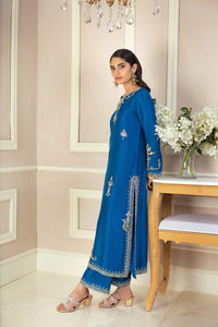 Teal Mirage – Teal & Beige Pure Raw Silk