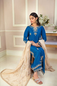 Teal Mirage – Teal & Beige Pure Raw Silk