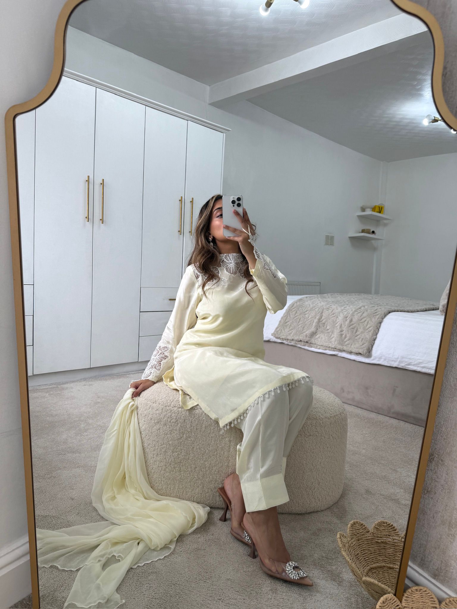 creamy white lace garment