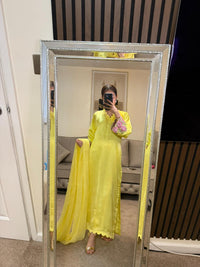 Lemon Luxe Embroidered Silk 3-Piece Suit