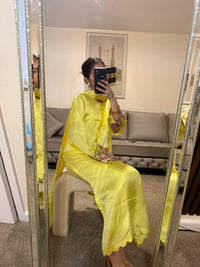 Lemon Luxe Embroidered Silk 3-Piece Suit