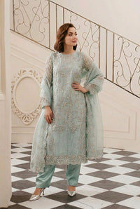 Zoya Mint Green Cut Dana Luxury Formal Ensemble