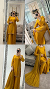 Mayun Glow Light Embroidered Mustard Mehndi Outfit