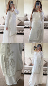 Angelic Grace in Pure Pearl White Sheesha Silk