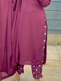 Polka Charm Crepe Kurti & Polka Dot Trousers Set