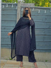 Zara Black Crepe Polka Dot 3-Piece Ensemble